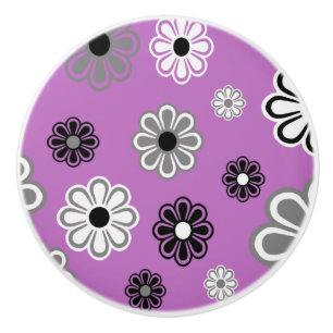Retro Lila Blume Power Keramik Drehknopf Keramikknauf