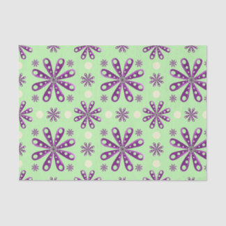 Retro-Lila-Blumen auf grünem Hintergrund Seidenpapier