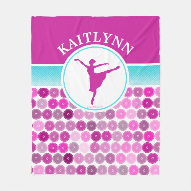 Retro lila Kreis-Ballett-Tänzer durch Golly Fleecedecke (Vorderseite)