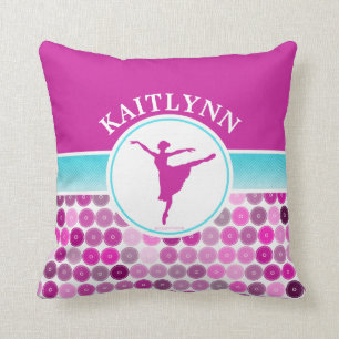 Retro lila Kreis-Ballett-Tänzer durch Golly Kissen