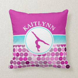 Retro lila Kreis-Gymnastik durch Golly Mädchen Kissen