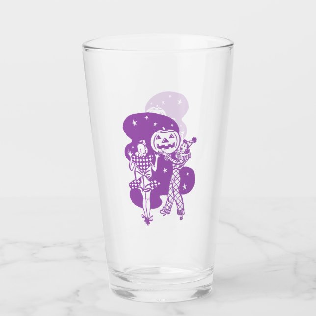 Retro Lila Ladys mit Pumpkin Glas (Vorderseite)