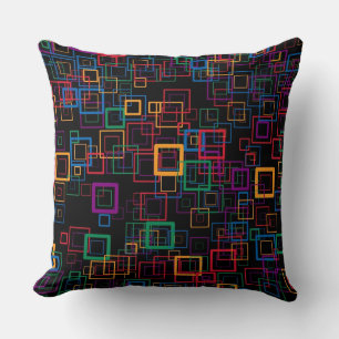 Retro Lila Minze Gelb Quadrate Muster Kissen