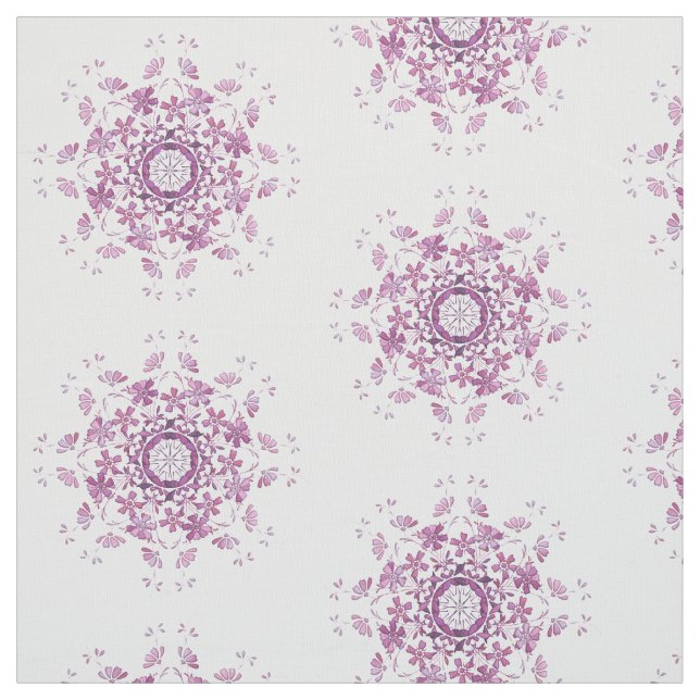 retro lila mit Blumenelement Stoff (Muster)