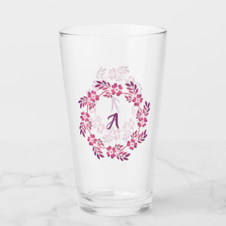 Retro lila Mit Blumenmandala. Monogramm Glas