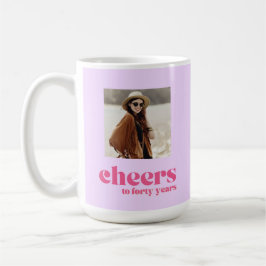 Retro Lila & rosa, 40. Geburtstag Kaffeetasse