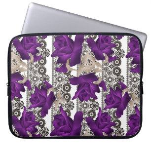 Retro, lila Rose Laptopschutzhülle