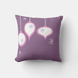 Retro lila Siebzigerjahre Weihnachtsthrow-Kissen Kissen
