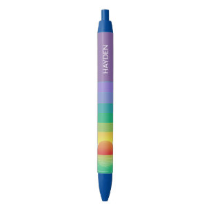 Retro Lila Sonnenuntergang Palmen Kunst Personalis Kugelschreiber