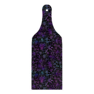 Retro Lila Türkis Floral Batik Schneidebrett