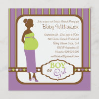 Retro lila und grünes Baby-Geschlecht decken Party