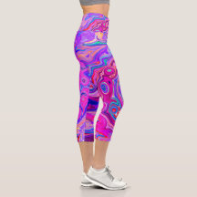 Retro Lila und Orange Abstrakt Groovy Swirl