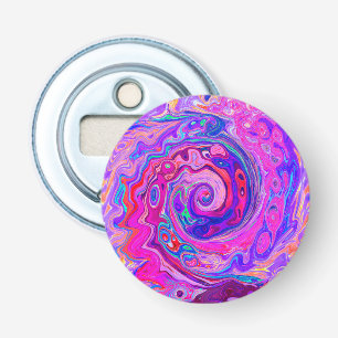 Retro Lila und Orange Abstrakt Groovy Swirl Flaschenöffner