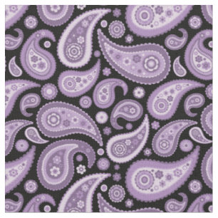 Retro lila und schwarzes Paisley-Muster Stoff