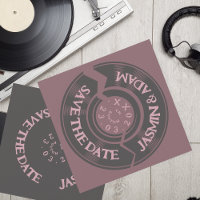 Retro Lila Vinyl Record Groovy Wedding