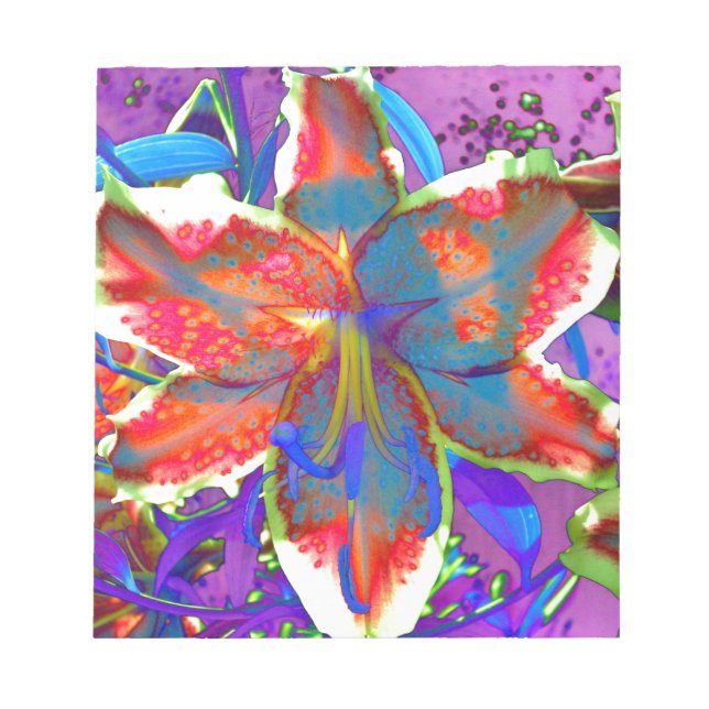 Retro Lily Notizblock (Vorderseite)