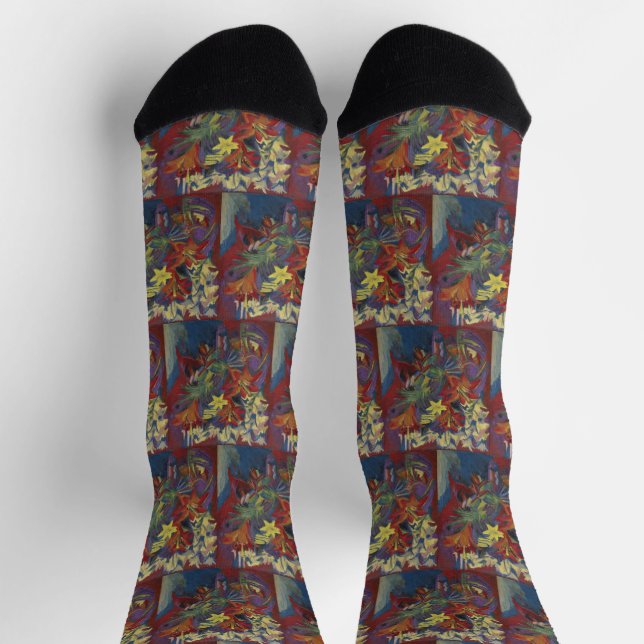 Retro Lily Tapestry Socken (Oben)