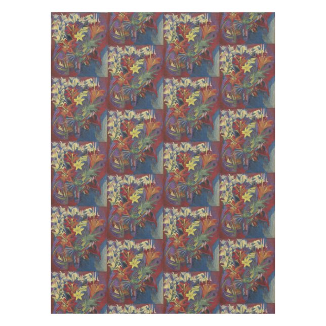 Retro Lily Tapestry Tischdecke (Vorderseite)