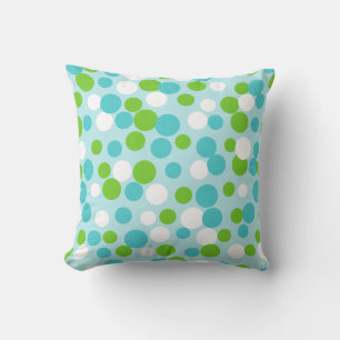 Retro Lime Aqua Dots Sommer-Wurfkissen Kissen