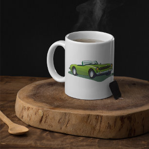 Retro-Limettengrüner Cabrio-Sportwagen Kaffeetasse