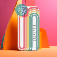 Retro Line Arch Pastel Rainbow Colors Name