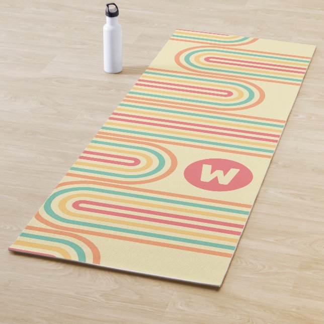 Retro Line Art Arches Monogram Yogamatte (Beispiel)