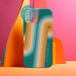 Retro Line Art Sunset Southwest Colors Circle Samsung Galaxy Hülle<br><div class="desc">Ein bohemianisches gebogenes Design mit gestreiften Mustern und kreisförmigen Formen in aquamarinen,  orangen und ziegelroten Sonnenuntergangsfarben. Ein kühnes,  aber minimales Design mit einem optionalen Bereich zum Hinzufügen von Text.</div>