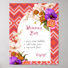 Retro Line Brautparty Mimosa Bar Poster