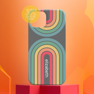Retro-Linienbogen Pastell-Regenbogenfarben Benutze iPhone 16 Hülle