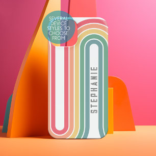 Retro-Linienbogen Pastell-Regenbogenfarben Schrift Samsung Galaxy Hülle
