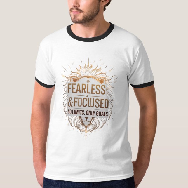 Retro Lion motivierend Männer in Shirt Design (Vorderseite)