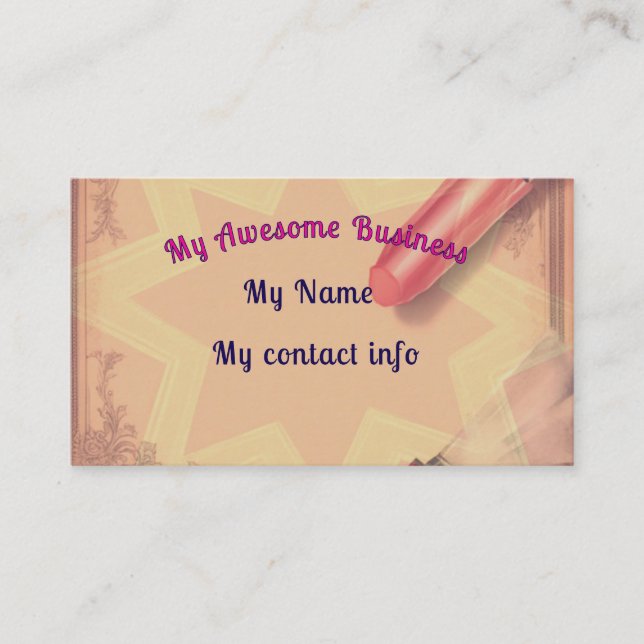 Retro-Lipstick Visitenkarte (Vorderseite)