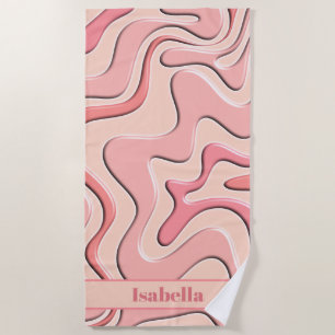 Retro Liquid Swirl Abstraktes Kunststoffmuster Pin Strandtuch