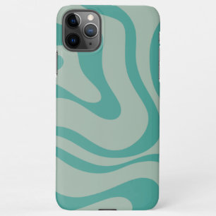 Retro Liquid Swirl Abstraktes Muster Aquamarin iPhone 11Pro Max Hülle