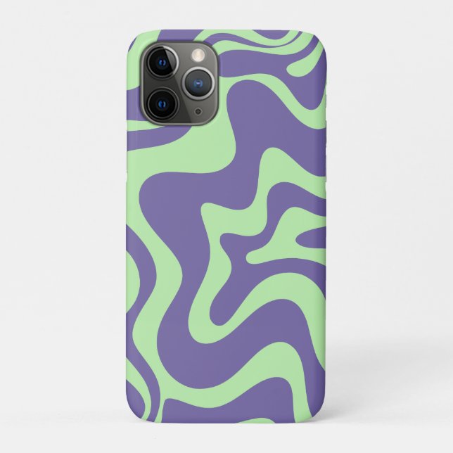 Retro Liquid Swirl Abstraktes Muster Lila Minze Case-Mate iPhone Hülle (Rückseite)