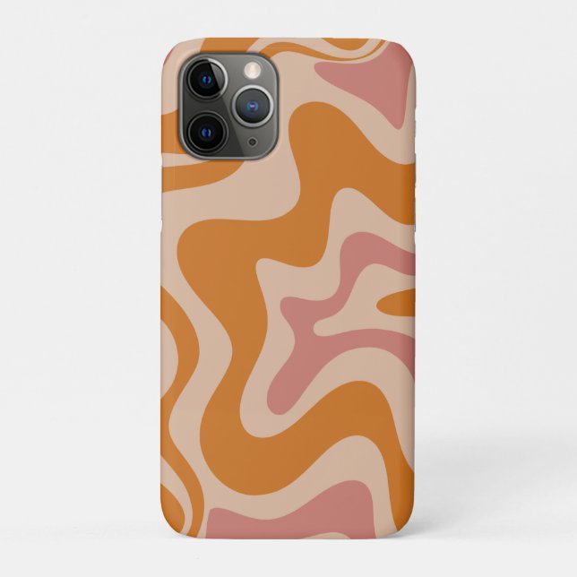 Retro Liquid Swirl Abstraktes Muster Orange Pink Case-Mate iPhone Hülle (Rückseite)
