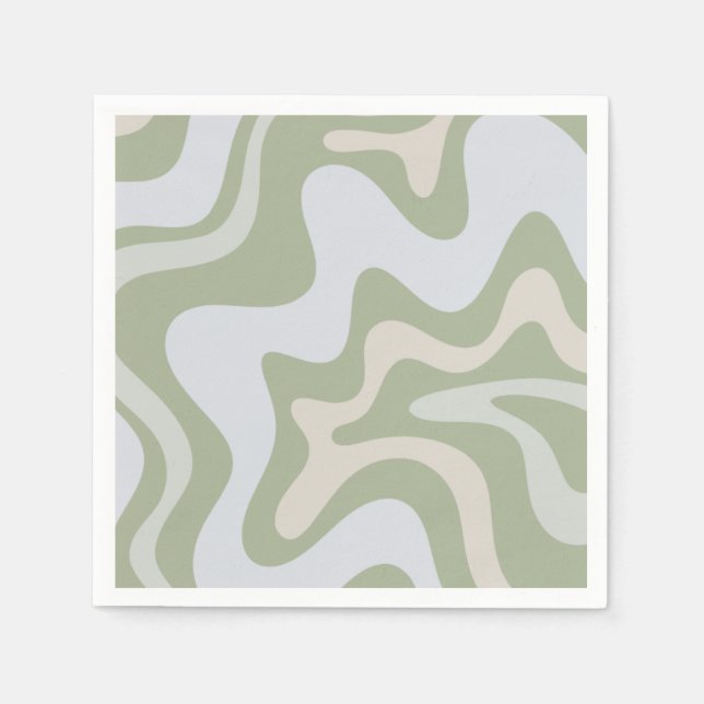 Retro Liquid Swirl Abstraktes Muster Serviette (Vorderseite)