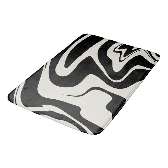 Retro Liquid Swirl Glam #2 #retro #decor #art  Badematte (Schrägansicht)