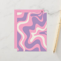 Retro Liquid Swirl Groovy Abstrakt Lila rosa