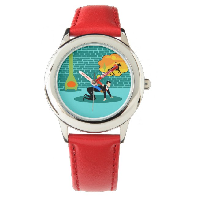 Retro Little Cowboy Kid's Watch Armbanduhr (Vorderseite)