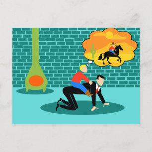 Retro Little Cowboy Postkarte