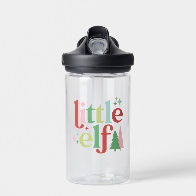 Retro Little Elf | Weihnachten Trinkflasche (Vorne)