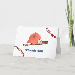 Retro Little Slugger Baseball Jungen-Baby-Party Dankeskarte