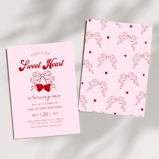 Retro Little Sweetheart Valentinstag Geburtstag Einladung