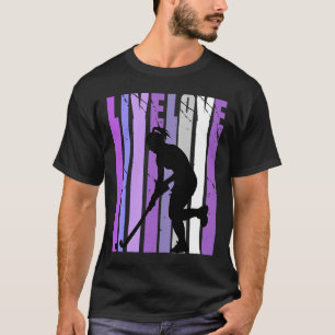 Retro Live Liebe Field Hockey Geburtstagsfeier Sil T-Shirt
