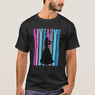 Retro Live Liebe Violine Silhouette Farben spielen T-Shirt