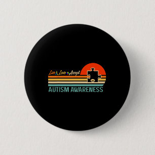 Retro Live Love Accept Autismus-Bewusstsein Gesche Button