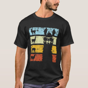 Retro Llama Alpaca mit Sonnenbrille verwendet Look T-Shirt