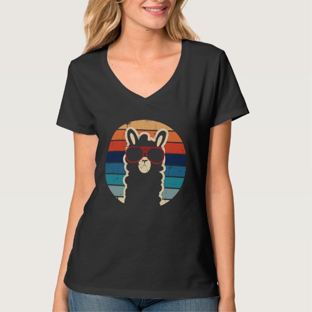 Retro Llama T-Shirt (Vorderseite)