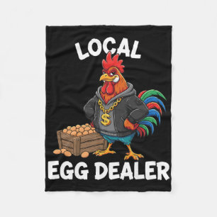 Retro Local Egg Händler Shirt, Lustiges Osterhuhn Fleecedecke